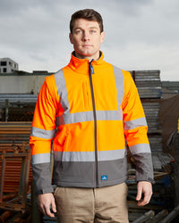 Hi-Vis Landy Softshell Jacket in Fluoro Orange & Charcoal