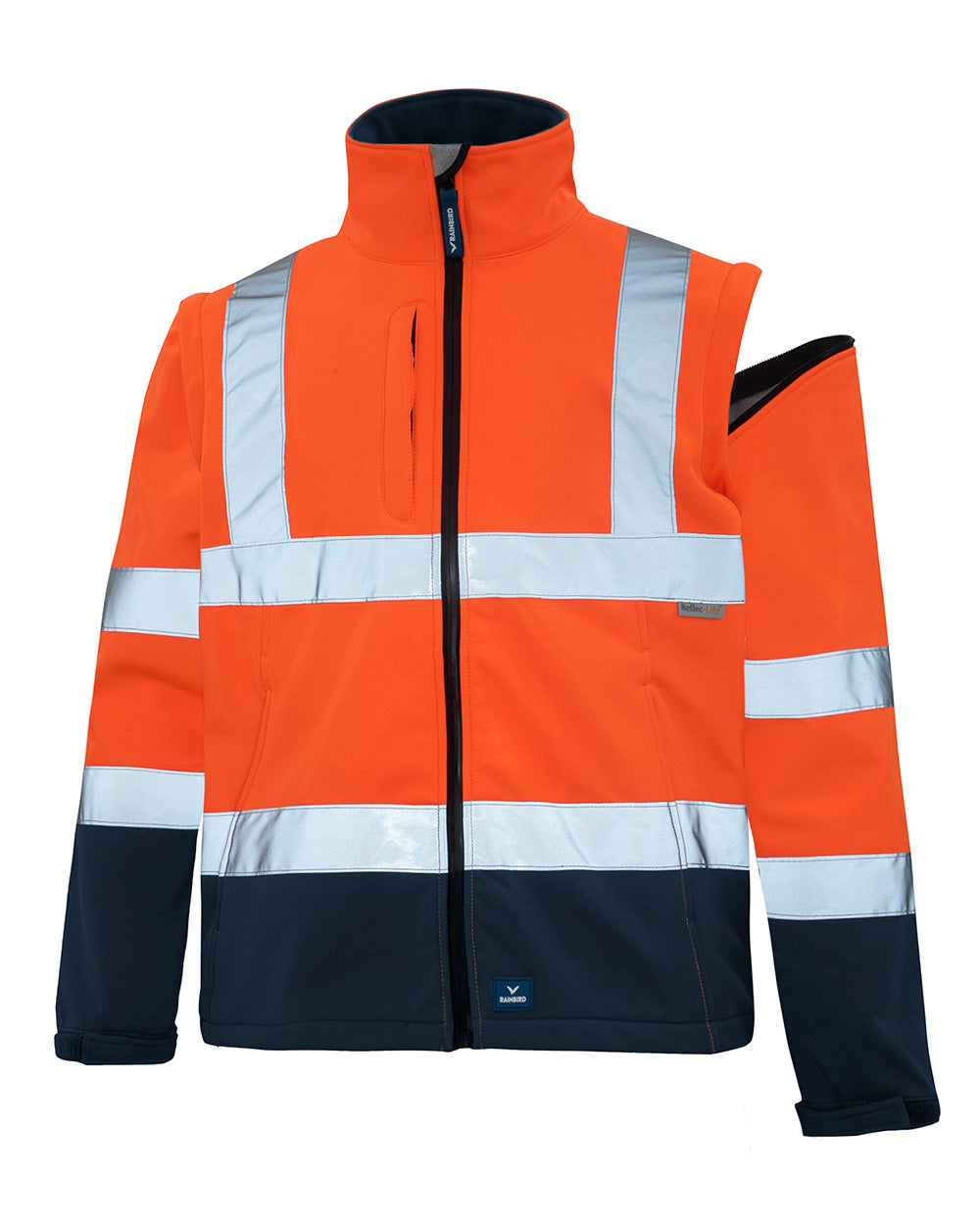 Landy Softshell Jacket in Fluoro Orange & Navy