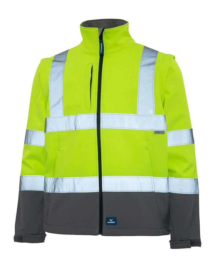 Hi-Vis Landy Softshell Jacket in Fluoro Yellow & Charcoal