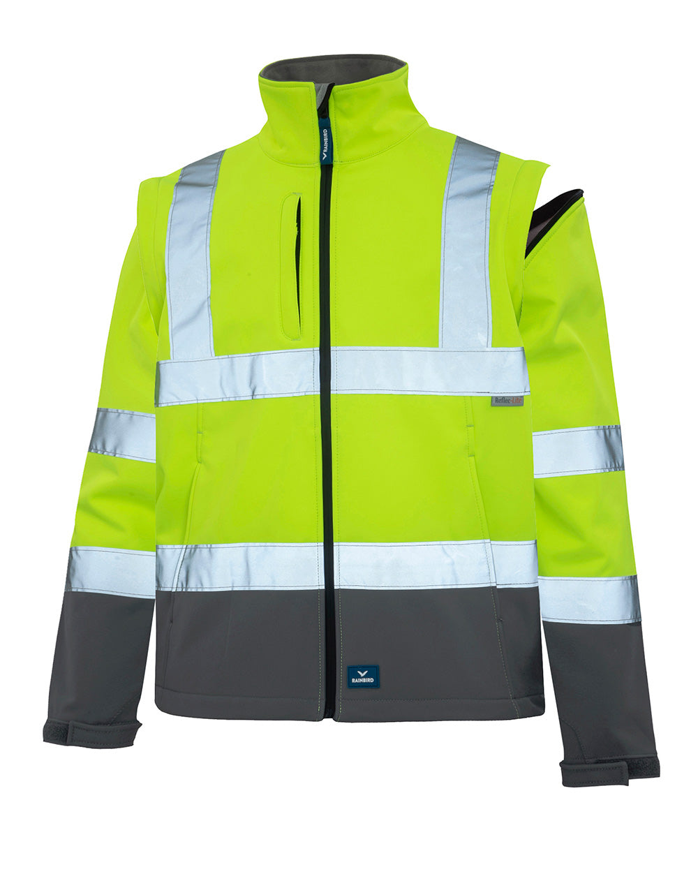 Landy Softshell Jacket in Fluoro Yellow & Charcoal