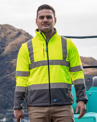 Hi-Vis Landy Softshell Jacket in Fluoro Yellow & Charcoal