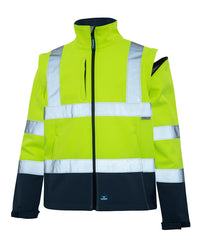 Hi-Vis Landy Softshell Jacket in Fluoro Yellow & Navy