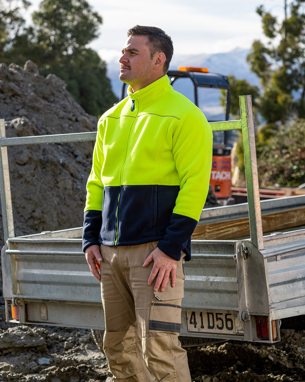 Lumber Jacket in Fluoro Yellow & Navy