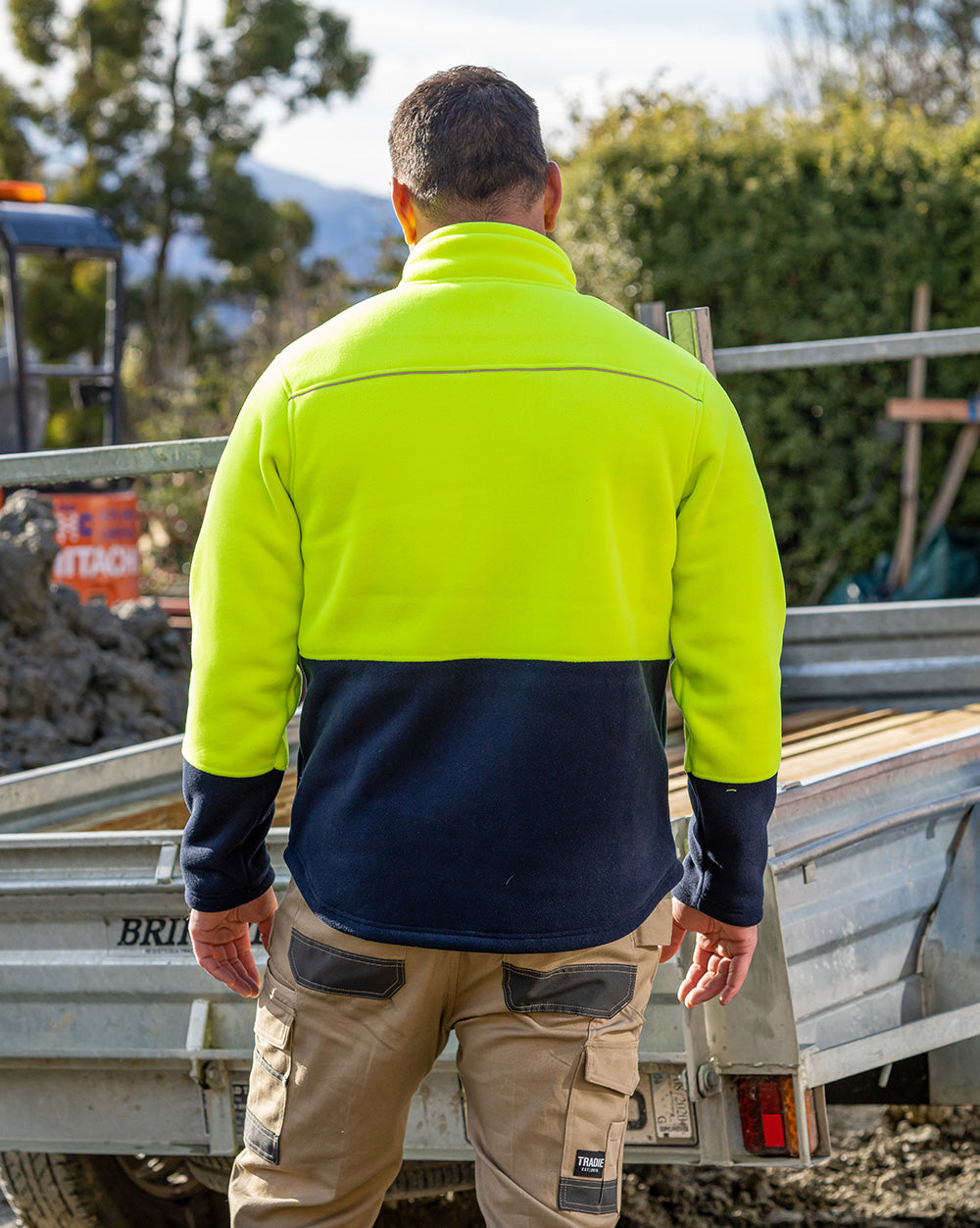 Lumber Jacket in Fluoro Yellow & Navy