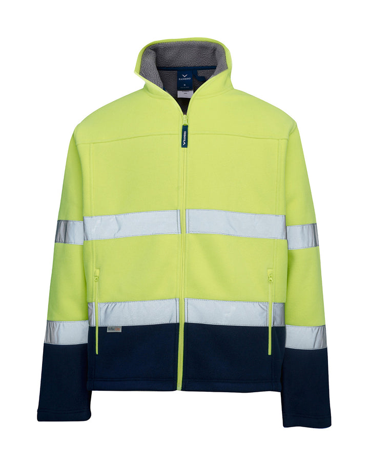Hi-Vis Lumber Jacket with Tape in Fluoro Yellow & Navy