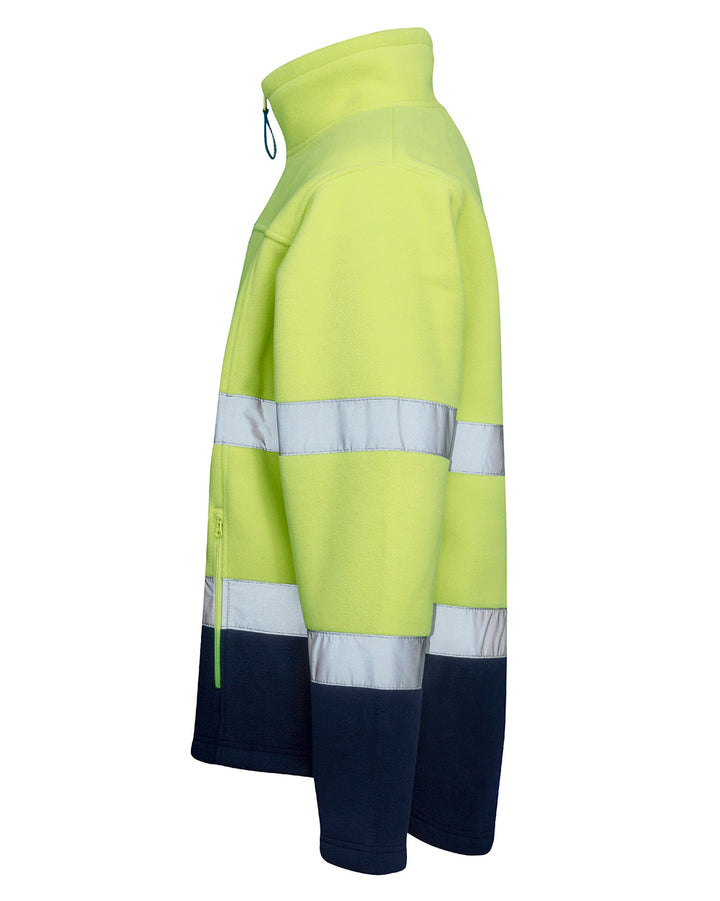 Hi-Vis Lumber Jacket with Tape in Fluoro Yellow & Navy