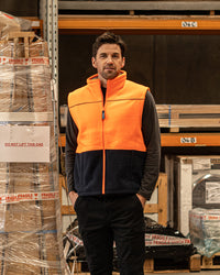 Maguire Vest in Fluoro Orange & Navy