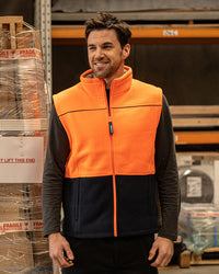 Maguire Vest in Fluoro Orange & Navy