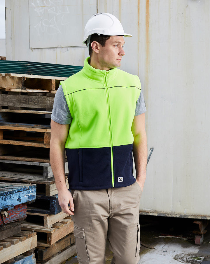 Maguire Vest in Fluoro Yellow & Navy