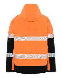 Hi-Vis Matthews Hooded Softshell Jacket in Fluoro Orange & Black