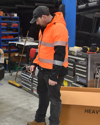 Hi-Vis Matthews Hooded Softshell Jacket in Fluoro Orange & Black