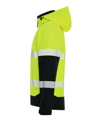 Hi-Vis Matthews Hooded Softshell Jacket in Fluoro Yellow & Black