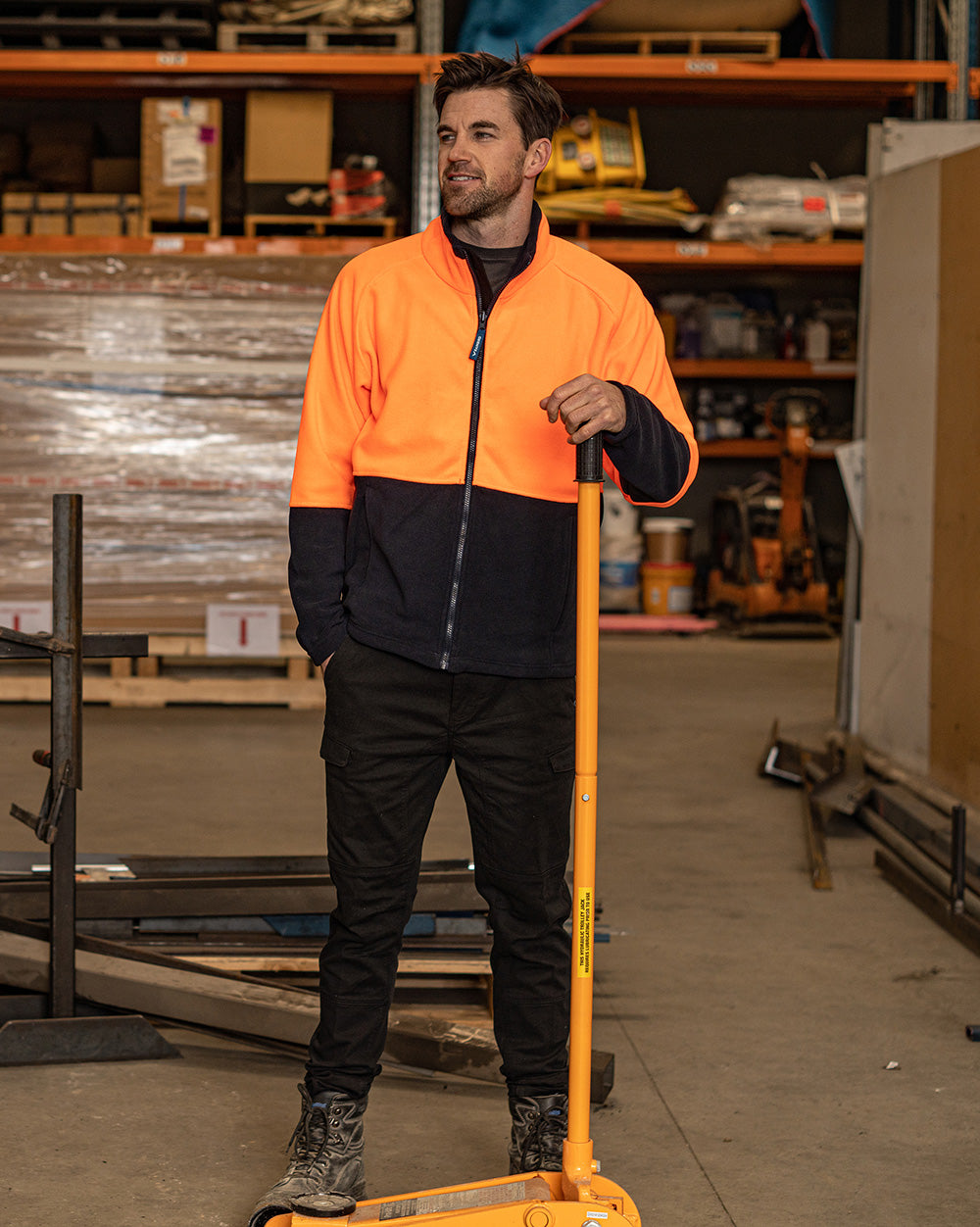 Nangu Jacket in Fluoro Orange & Navy