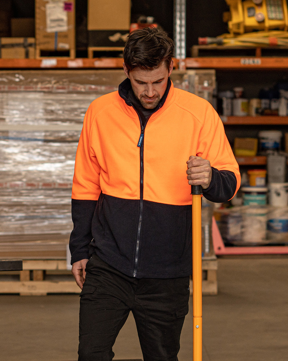 Nangu Jacket in Fluoro Orange & Navy