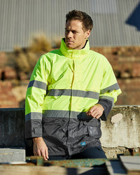 Northern Jacket in Fluoro Yellow & Charcoal