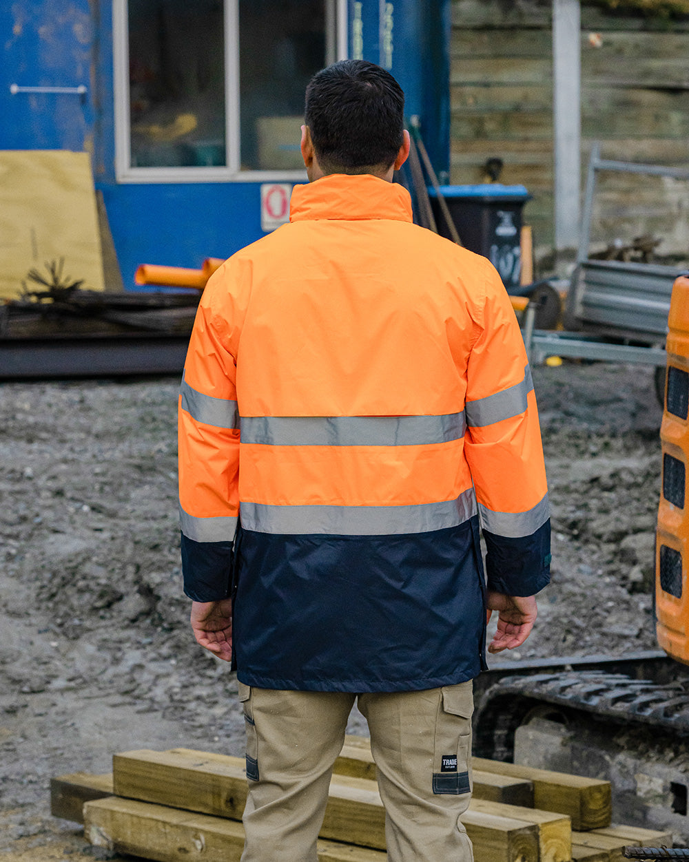 Northern Jacket in Fluoro Orange & Navy