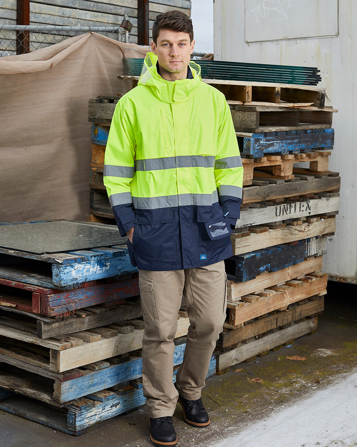 Hi-Vis Northern Jacket in Fluoro Yellow & Navy