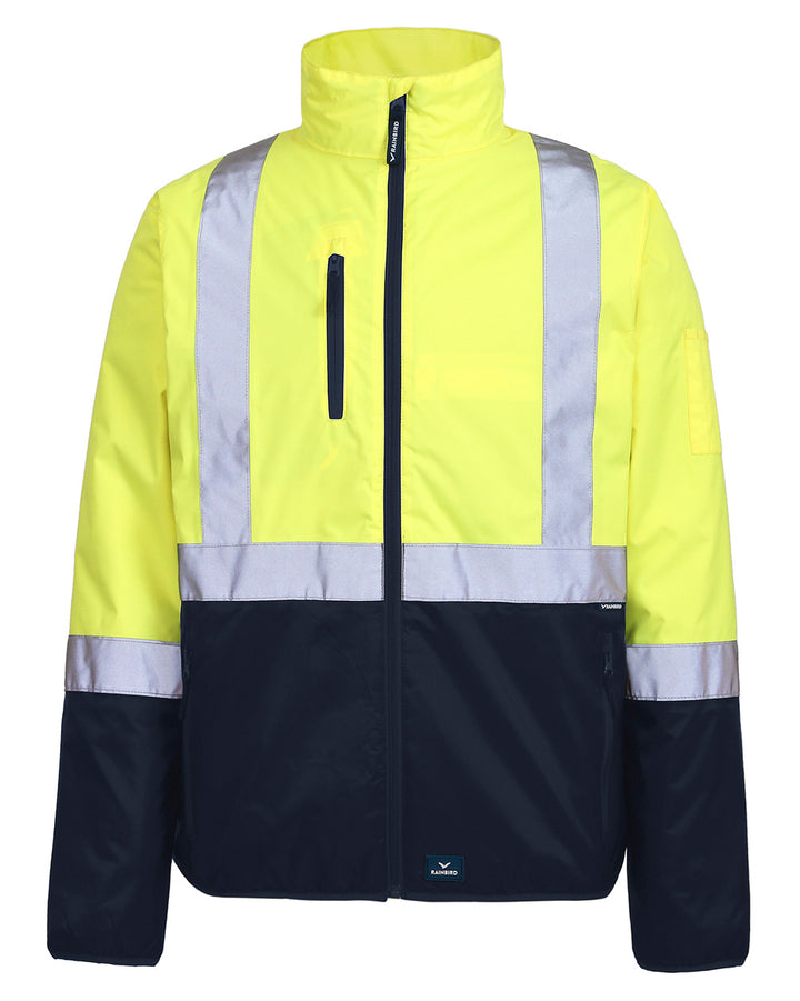Pilot Jacket with Tape in Fluoro Yellow & Navy