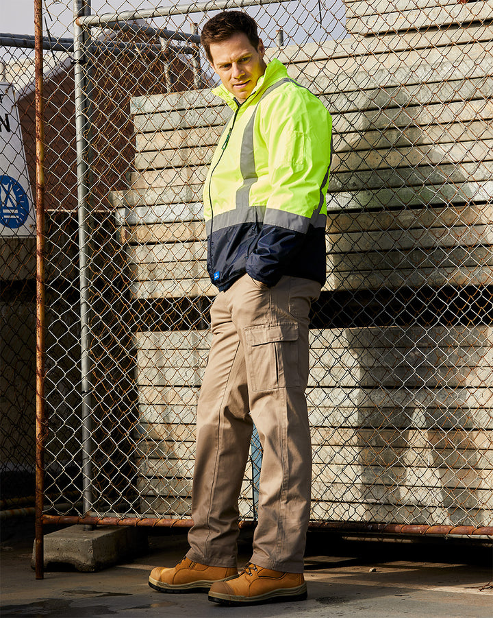 Pilot Jacket with Tape in Fluoro Yellow & Navy