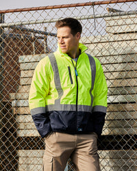 Pilot Jacket with Tape in Fluoro Yellow & Navy
