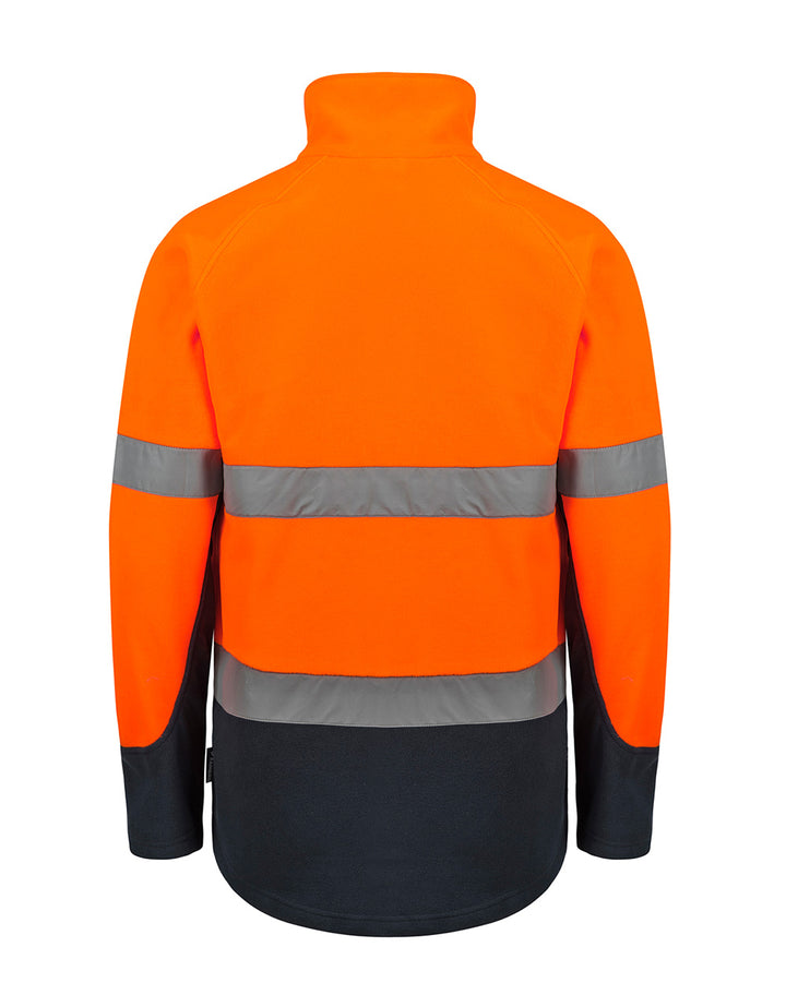 Rafter Fleece Jacket in Fluoro Orange & Navy