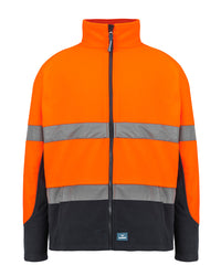 Rafter Fleece Jacket in Fluoro Orange & Navy