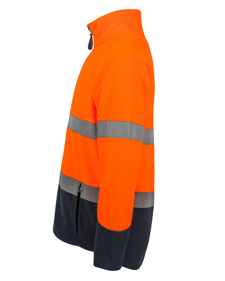 Rafter Fleece Jacket in Fluoro Orange & Navy