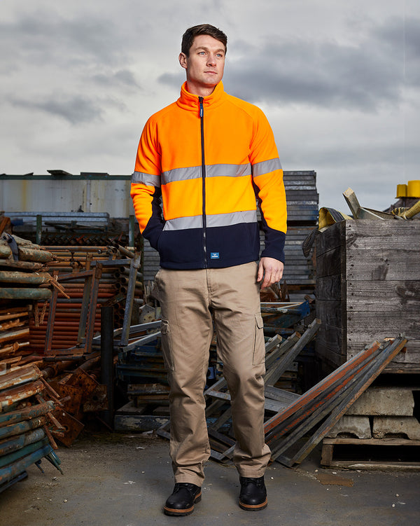 Hi-Vis Rafter Fleece Jacket in Fluoro Orange & Navy