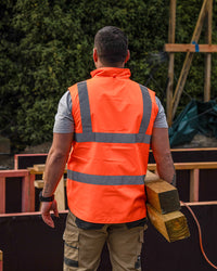 Reversible Utility Vest in Fluoro Orange