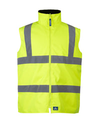 Hi-Vis Reversible Utility Vest in Fluoro Yellow