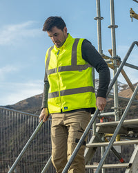 Hi-Vis Reversible Utility Vest in Fluoro Yellow