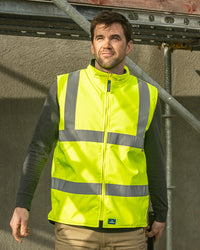 Hi-Vis Reversible Utility Vest in Fluoro Yellow