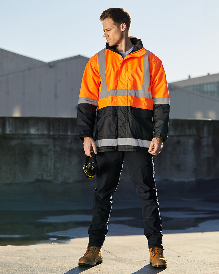 Hi-Vis Sentinel Jacket in Fluoro Orange & Navy