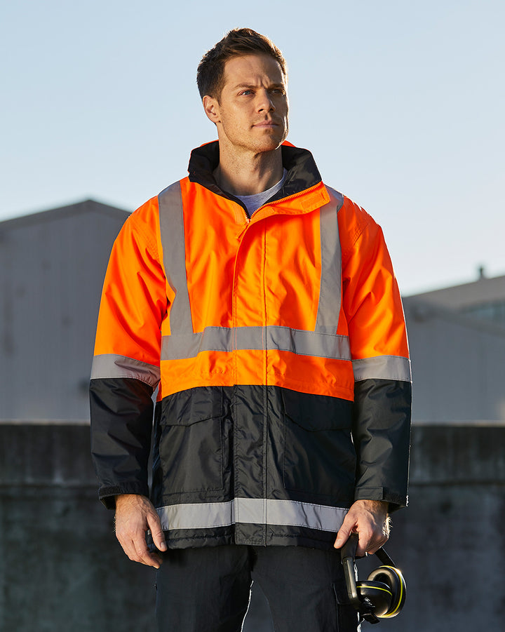 Hi-Vis Sentinel Jacket in Fluoro Orange & Navy