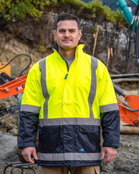 Hi-Vis Sentinel Jacket in Fluoro Yellow & Navy