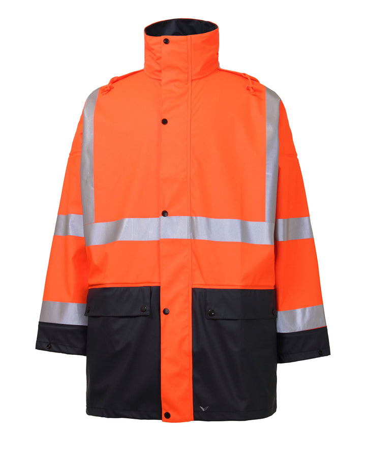 Shelter Jacket in Fluoro Orange & Navy