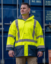 Hi-Vis Shelter Jacket in Fluoro Yellow & Navy