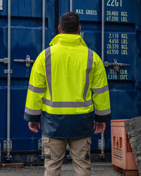 Hi-Vis Shelter Jacket in Fluoro Yellow & Navy