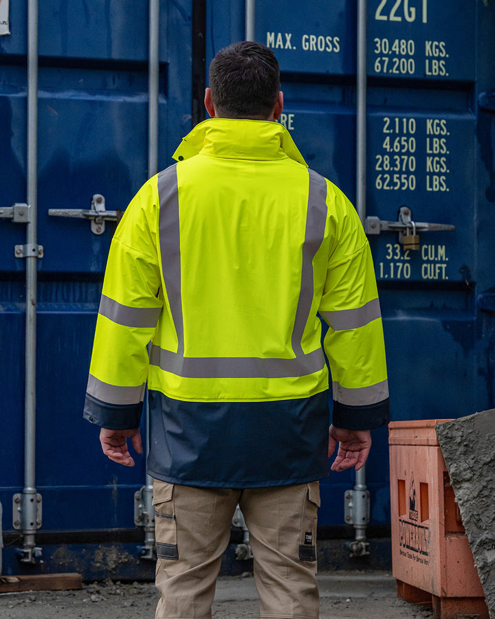 Hi-Vis Shelter Jacket in Fluoro Yellow & Navy