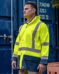 Hi-Vis Shelter Jacket in Fluoro Yellow & Navy