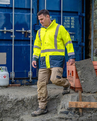 Hi-Vis Shelter Jacket in Fluoro Yellow & Navy