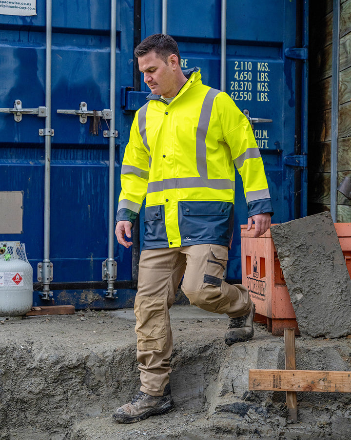 Hi-Vis Shelter Jacket in Fluoro Yellow & Navy
