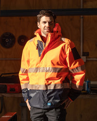 Hi-Vis Southern Parka in Fluoro Orange & Navy