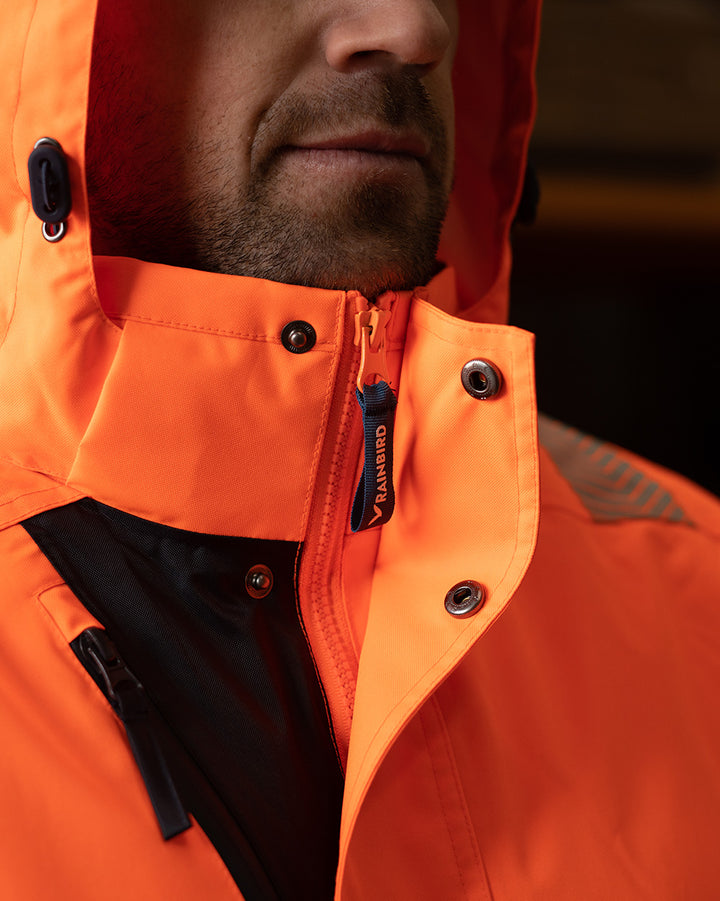Hi-Vis Southern Parka in Fluoro Orange & Navy