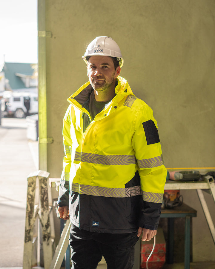 Hi-Vis Southern Parka in Fluoro Yellow & Navy