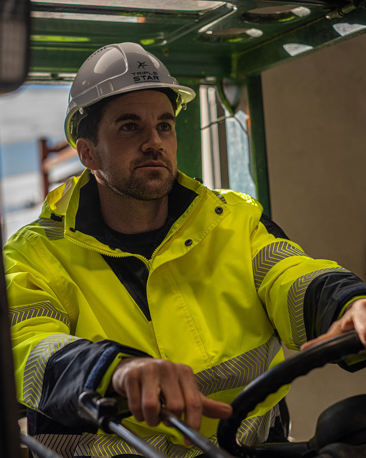 Hi-Vis Southern Parka in Fluoro Yellow & Navy