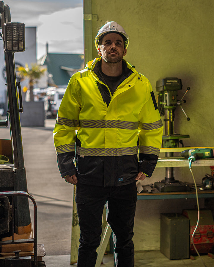 Hi-Vis Southern Parka in Fluoro Yellow & Navy
