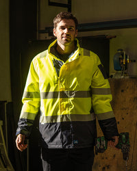 Hi-Vis Southern Parka in Fluoro Yellow & Navy