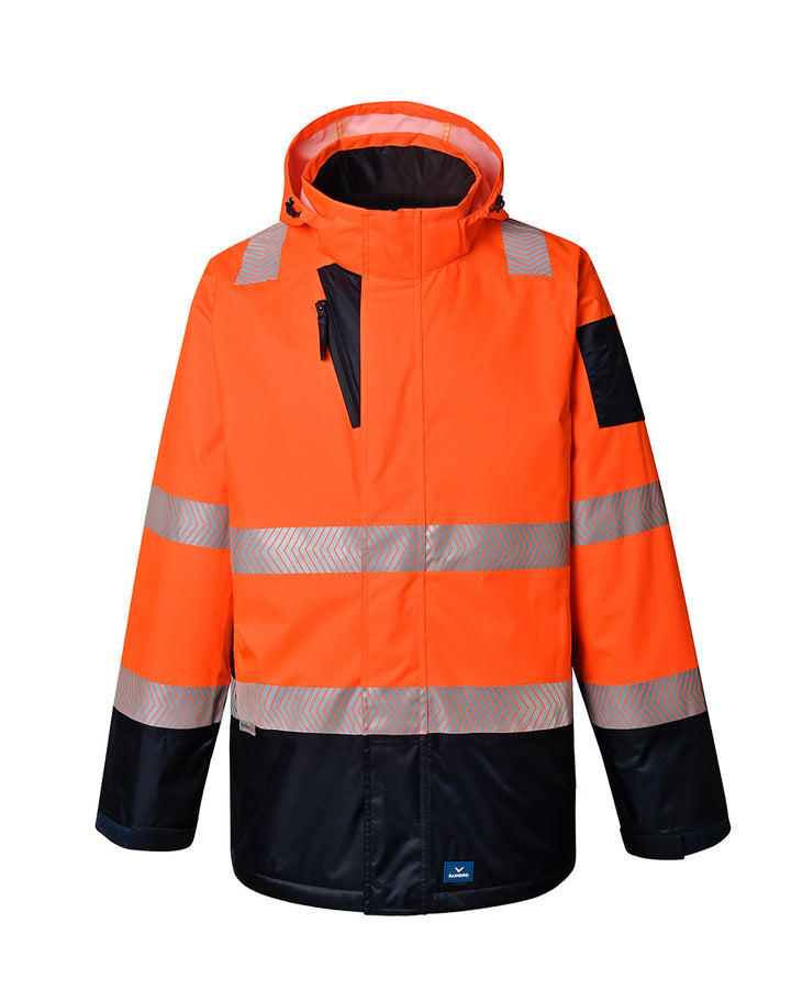 Hi-Vis Southern Parka in Fluoro Orange & Navy