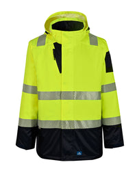 Hi-Vis Southern Parka in Fluoro Yellow & Navy